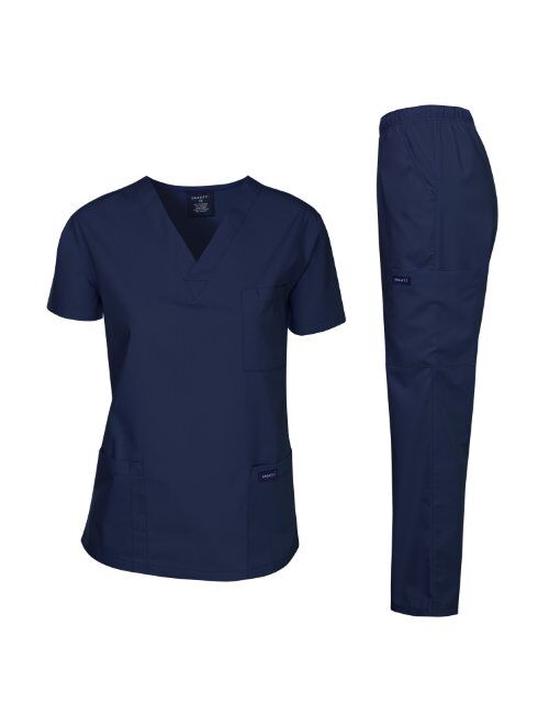 Dagacci Scrubs Medical Uniform Women and Man Scrubs Set Medical Scrubs Top and Pants