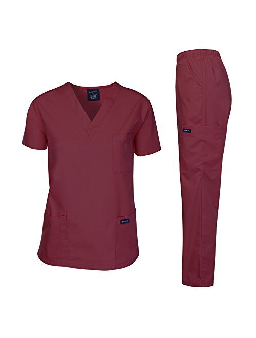 Dagacci Scrubs Medical Uniform Women and Man Scrubs Set Medical Scrubs Top and Pants