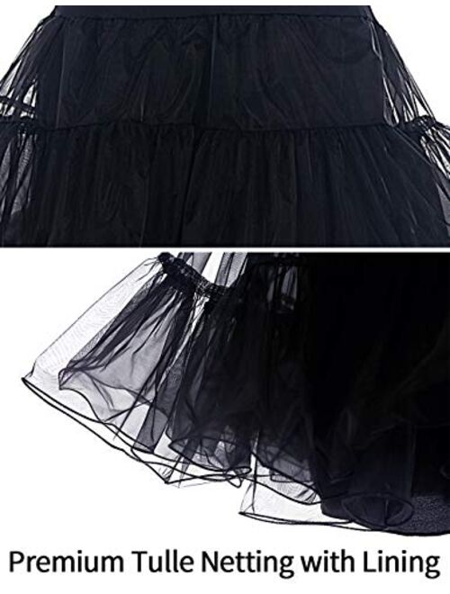 DRESSTELLS Women's Vintage Rockabilly Petticoat Skirt Tutu 1950s Underskirt