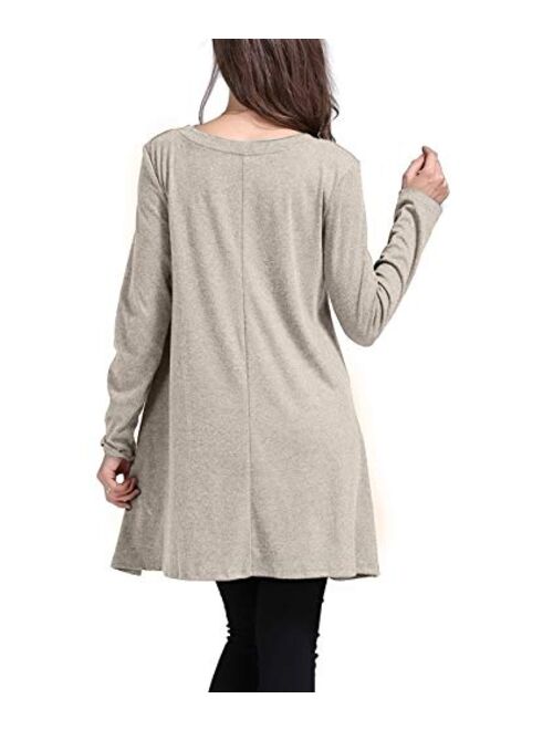 Sanifer Women Lace Long Sleeve Tunic Top Blouse