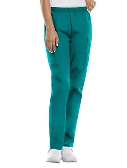 CHEROKEE Women's Workwear Elastic Waist Cargo Scrubs Pant