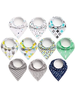 10-Pack Baby Bandana Bibs Baby Drool Bibs