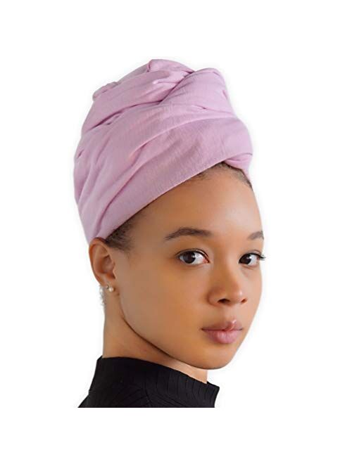 African Head Wraps For Women - Hair Scarf & Stretch Jersey Turban Tie - Long, Soft & Breathable Urban Headwrap