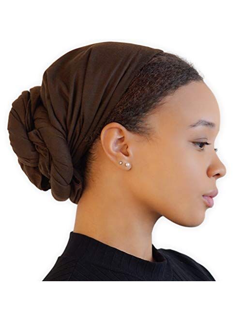 African Head Wraps For Women - Hair Scarf & Stretch Jersey Turban Tie - Long, Soft & Breathable Urban Headwrap