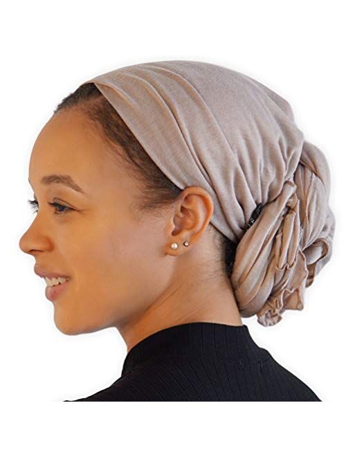 African Head Wraps For Women - Hair Scarf & Stretch Jersey Turban Tie - Long, Soft & Breathable Urban Headwrap