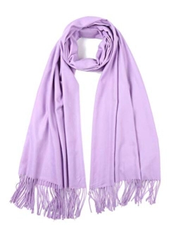 Cindy & Wendy Large Soft Cashmere Silky Pashmina Solid Shawl Wrap Scarf for Women