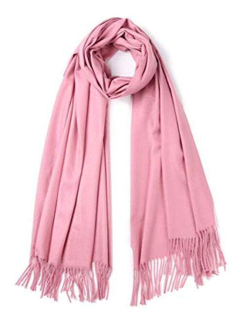 Cindy & Wendy Large Soft Cashmere Silky Pashmina Solid Shawl Wrap Scarf for Women