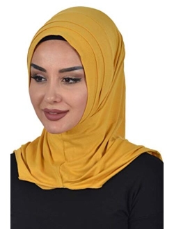 Jersey Shawl for Women Cotton Head Wrap Instant Modesty Turban Cap Scarf