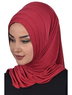 Jersey Shawl for Women Cotton Head Wrap Instant Modesty Turban Cap Scarf