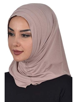 Jersey Shawl for Women Cotton Head Wrap Instant Modesty Turban Cap Scarf