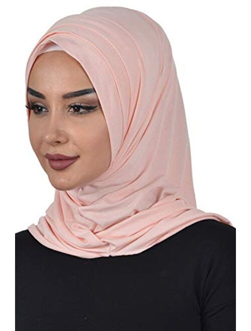 Jersey Shawl for Women Cotton Head Wrap Instant Modesty Turban Cap Scarf