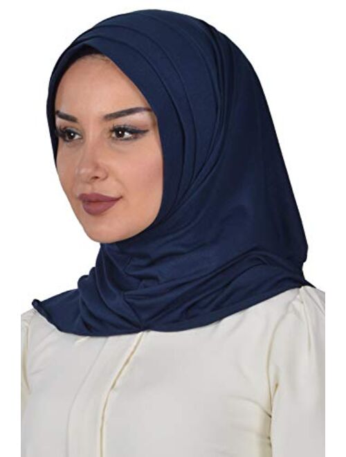 Jersey Shawl for Women Cotton Head Wrap Instant Modesty Turban Cap Scarf