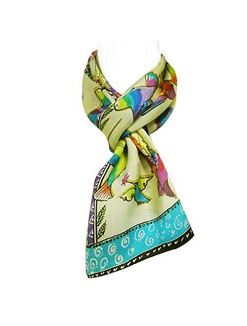 Wrapables Vibrant 100% Silk Long Scarf 51" x 10.5"