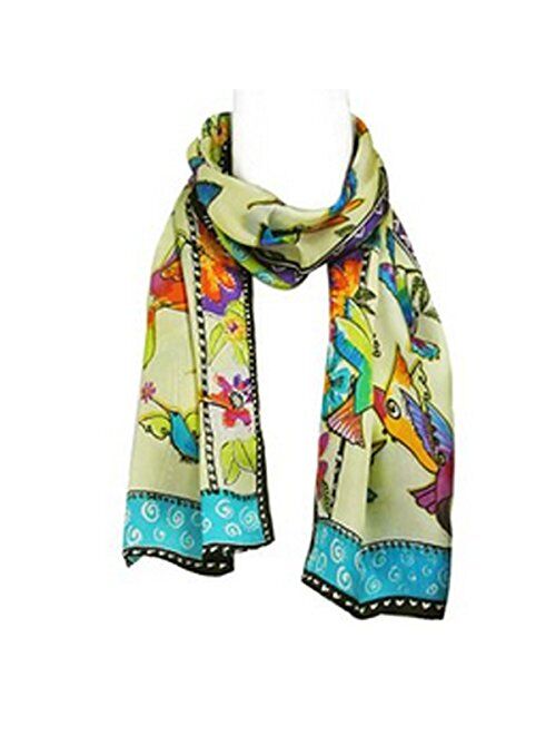 Wrapables Vibrant 100% Silk Long Scarf 51" x 10.5"