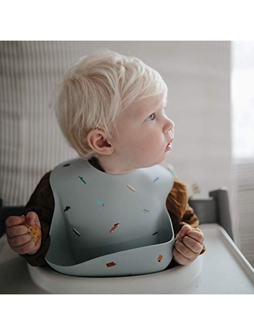 mushie Silicone Baby Bib | Adjustable Fit Waterproof Bibs