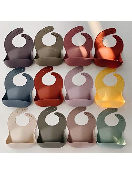 mushie Silicone Baby Bib | Adjustable Fit Waterproof Bibs