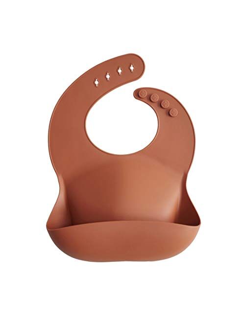 mushie Silicone Baby Bib | Adjustable Fit Waterproof Bibs