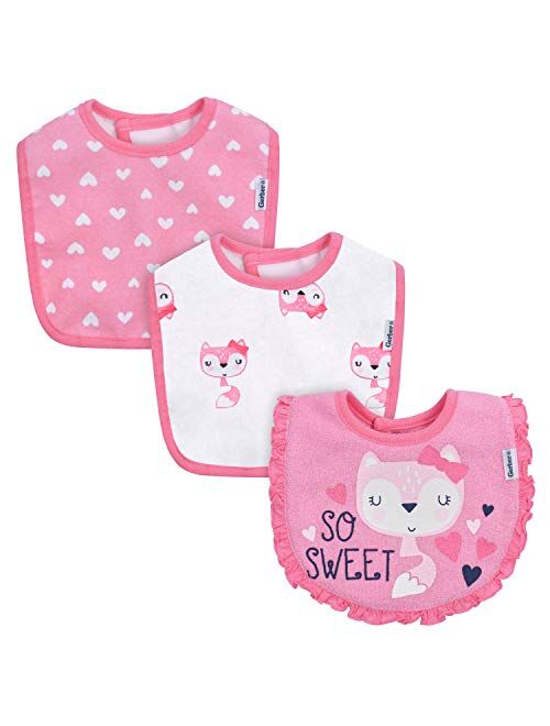 Gerber Baby Girls' 3-Pack Dribbler Bib