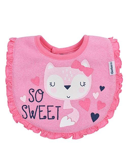 Gerber Baby Girls' 3-Pack Dribbler Bib