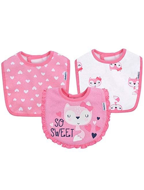 Gerber Baby Girls' 3-Pack Dribbler Bib