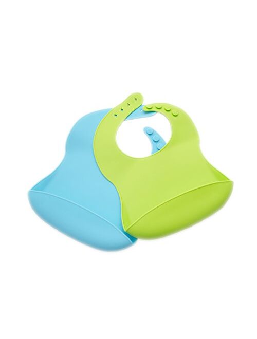 2 Pack Silicone Baby Bib, BPA Free, Easy Clean up