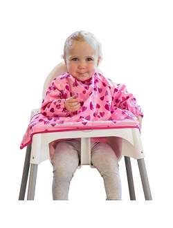 New Tidy Tot Cover & Catch Waterproof Bib attaches to highchair NO More Gaps ! Long Sleeve Coverall Baby weaning bib for BLW Baby led weaning