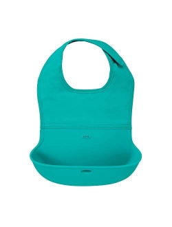 OXO TOT Waterproof Silicone Roll Up Bib with Comfort-Fit Fabric Neck