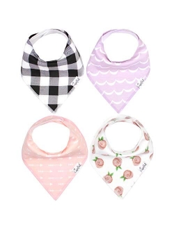 Copper Pearl, Baby Bandana Drool Bibs for Drooling and Teething 4 Pack Gift Set