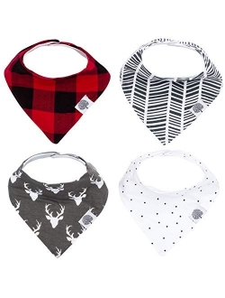 Parker Baby Bandana Drool Bibs 4 Pack Baby Bibs for Boys, Girls, Unisex