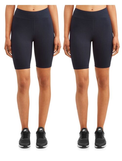 Athletic Works Women's Active 9" Basics Bike Short 2 Pack