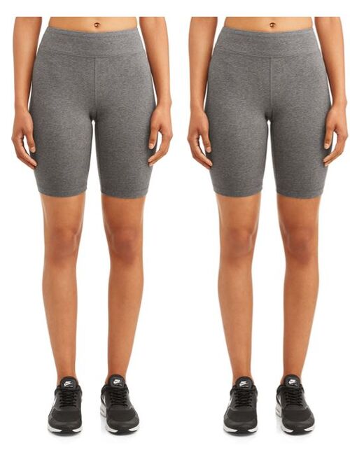 Athletic Works Women's Active 9" Basics Bike Short 2 Pack