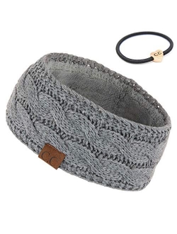 C.C Winter Fuzzy Fleece Lined Thick Knitted Headband Headwrap Earwarmer(HW-20)(HW-33)