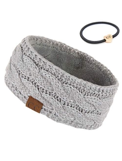 C.C Winter Fuzzy Fleece Lined Thick Knitted Headband Headwrap Earwarmer(HW-20)(HW-33)