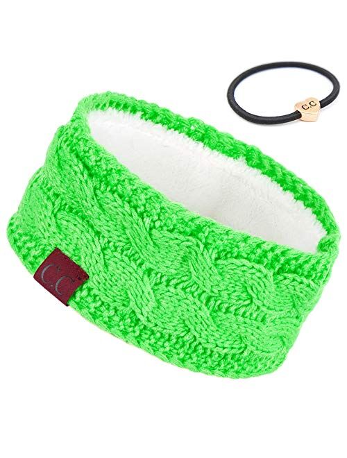 C.C Winter Fuzzy Fleece Lined Thick Knitted Headband Headwrap Earwarmer(HW-20)(HW-33)