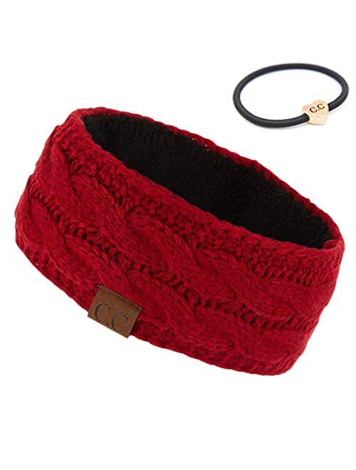 C.C Winter Fuzzy Fleece Lined Thick Knitted Headband Headwrap Earwarmer(HW-20)(HW-33)