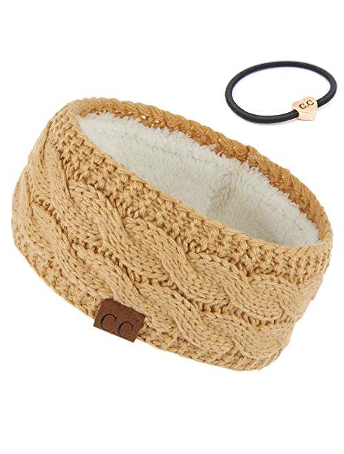 C.C Winter Fuzzy Fleece Lined Thick Knitted Headband Headwrap Earwarmer(HW-20)(HW-33)