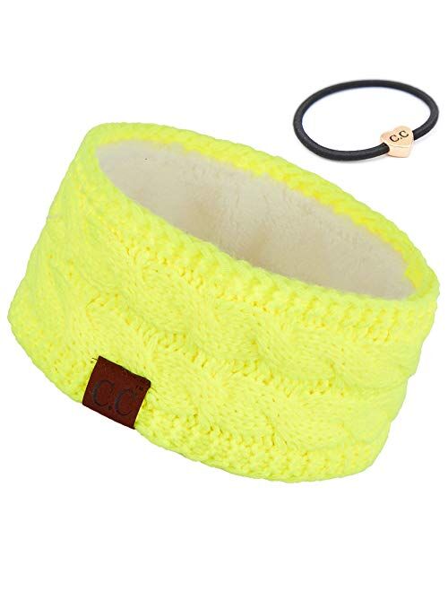 C.C Winter Fuzzy Fleece Lined Thick Knitted Headband Headwrap Earwarmer(HW-20)(HW-33)