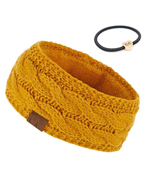 C.C Winter Fuzzy Fleece Lined Thick Knitted Headband Headwrap Earwarmer(HW-20)(HW-33)