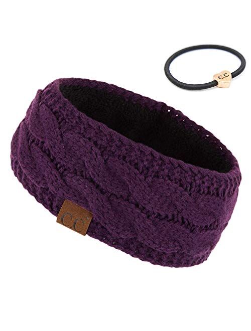 C.C Winter Fuzzy Fleece Lined Thick Knitted Headband Headwrap Earwarmer(HW-20)(HW-33)