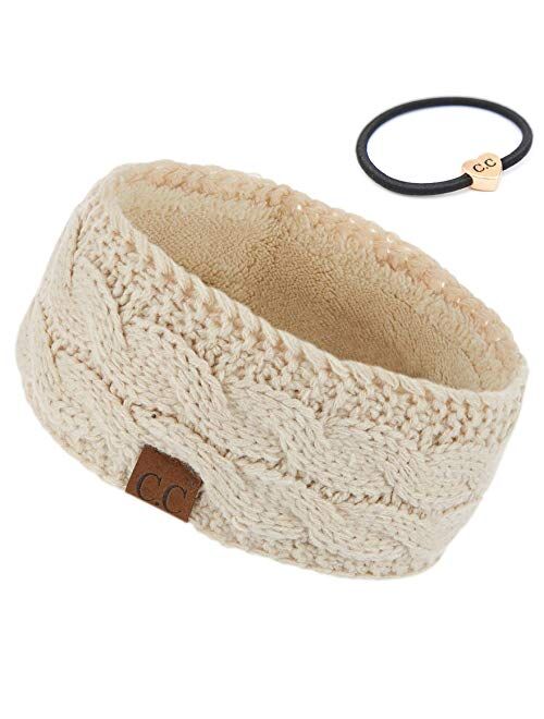 C.C Winter Fuzzy Fleece Lined Thick Knitted Headband Headwrap Earwarmer(HW-20)(HW-33)