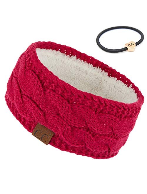 C.C Winter Fuzzy Fleece Lined Thick Knitted Headband Headwrap Earwarmer(HW-20)(HW-33)