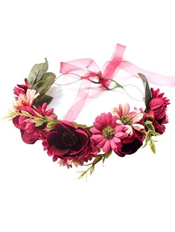 Handmade Adjustable Flower Wreath  Floral Crown Garland Headpiece Wedding Festival Party