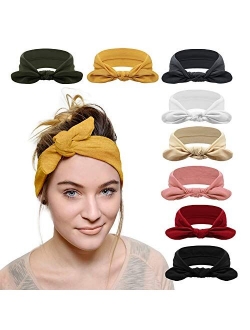 DRESHOW 8 Pack Women's Headbands Headwraps Hair Bands Bows Hair Accessories