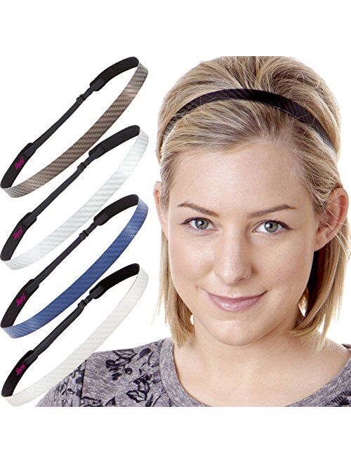 Hipsy Women's Adjustable NO Slip Skinny Tech Sport Headband Multi Packs