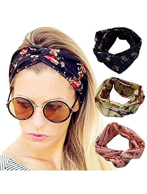 Ever Fairy Women Elastic Turban Head Wrap Headband Twisted Hair Band