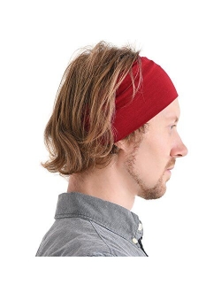 Charm Womens Headband Running Bandana - Mens Workout Elastic Head Sweat Band