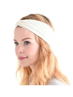 Charm Womens Headband Running Bandana - Mens Workout Elastic Head Sweat Band