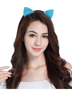 CAKYE Christmas Headband Glitter Antlers Cat Ears Holiday Cosplay Party Costume