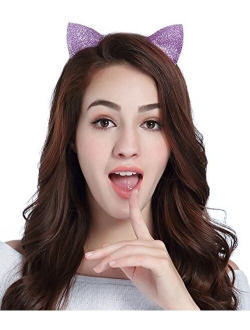 CAKYE Christmas Headband Glitter Antlers Cat Ears Holiday Cosplay Party Costume