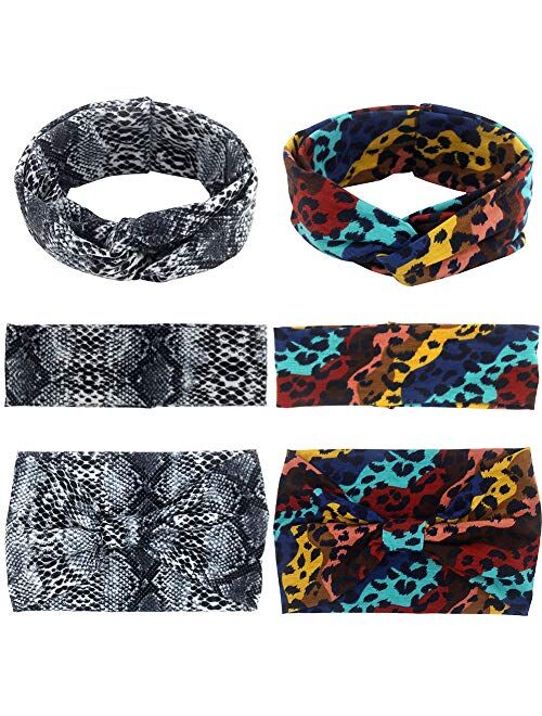 Yeshan Women and Girls Adjusted Bow Headbands/Bandana/Turban/Headwrap Knot Hairband,pack of 6